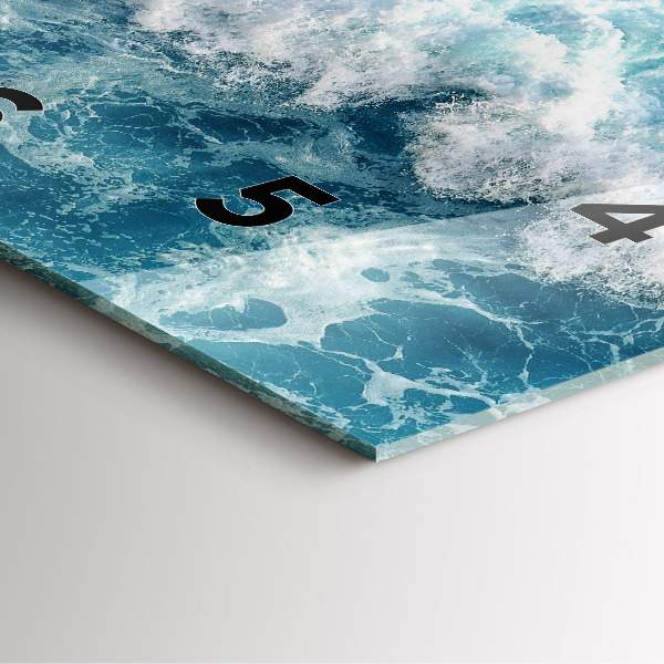 Square wall clock Ocean waves