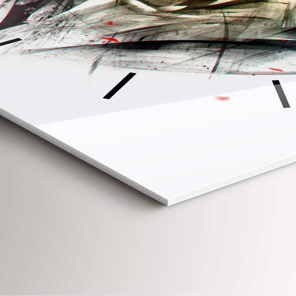 Square wall clock Drawn portrait of a wolf