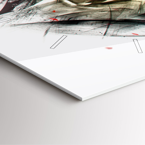 Square wall clock Drawn portrait of a wolf