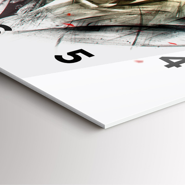 Square wall clock Drawn portrait of a wolf