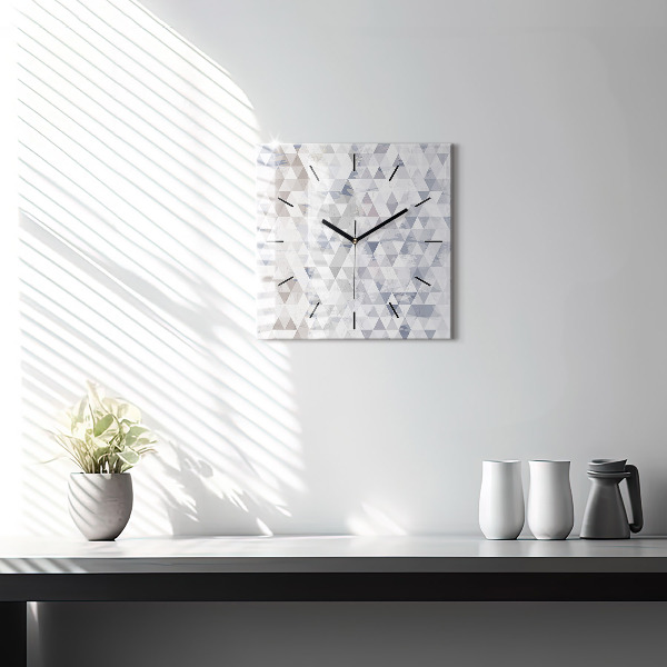Square wall clock Geometric pattern