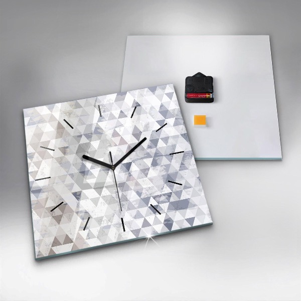 Square wall clock Geometric pattern