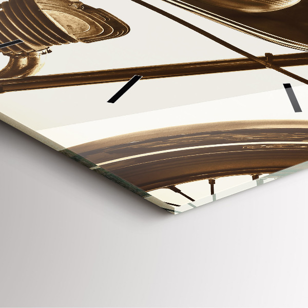 Square wall clock Vintage Motorcycle Sepia