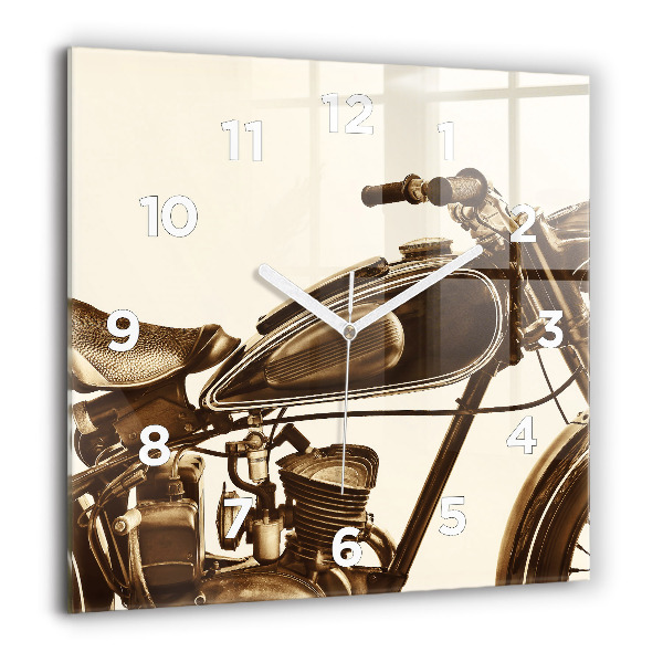 Square wall clock Vintage Motorcycle Sepia