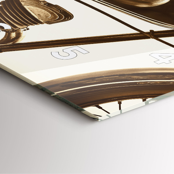 Square wall clock Vintage Motorcycle Sepia