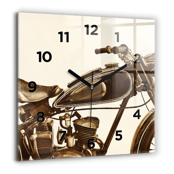 Square wall clock Vintage Motorcycle Sepia