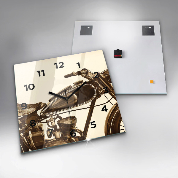 Square wall clock Vintage Motorcycle Sepia