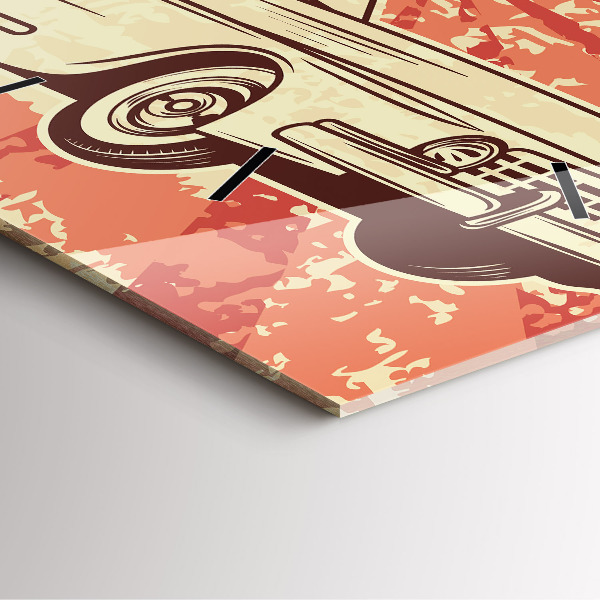 Square wall clock Vintage Retro car