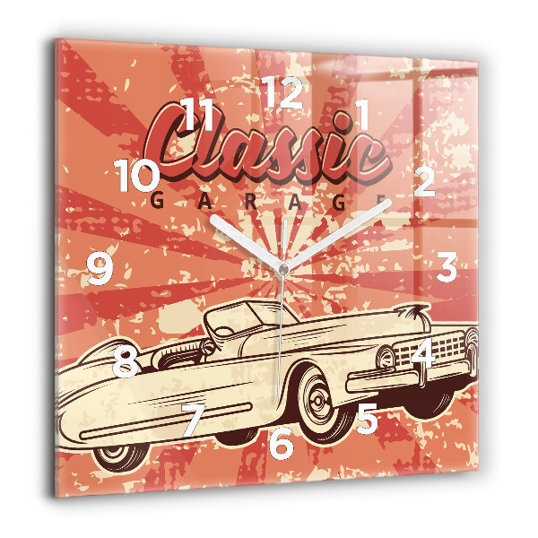 Square wall clock Vintage Retro car