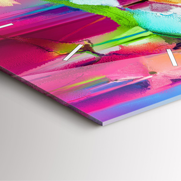 Square wall clock Abstract flowers