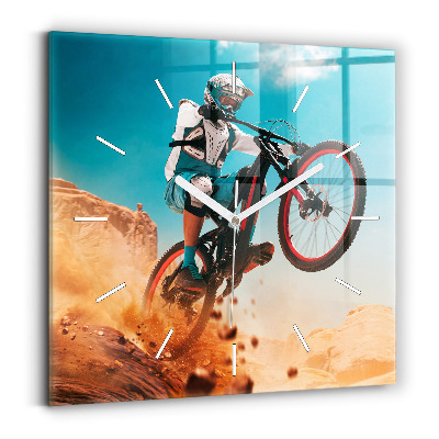 Square wall clock Stuntman and adrenaline