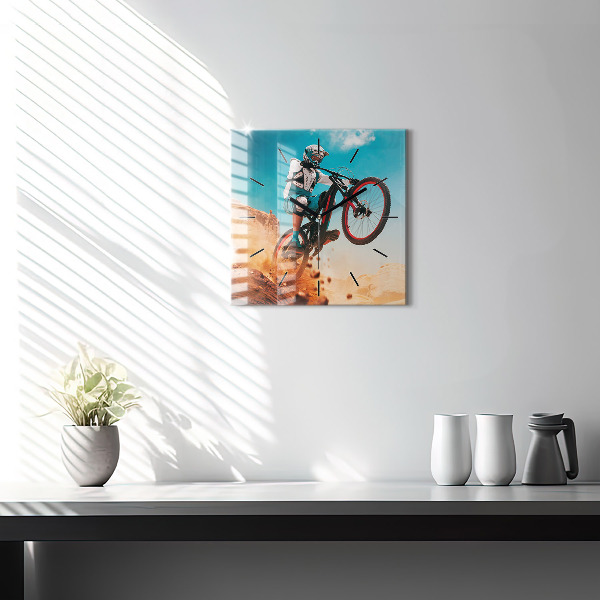 Square wall clock Stuntman and adrenaline