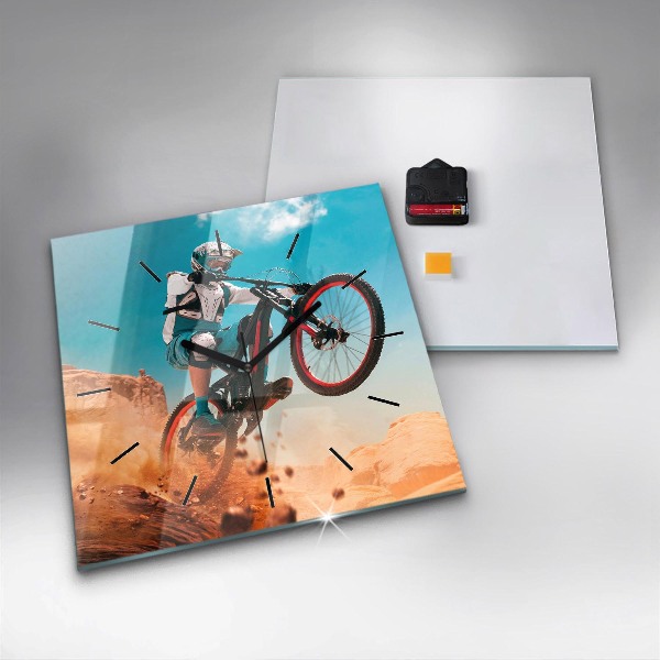 Square wall clock Stuntman and adrenaline