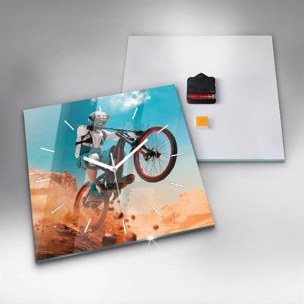 Square wall clock Stuntman and adrenaline