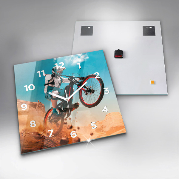 Square wall clock Stuntman and adrenaline