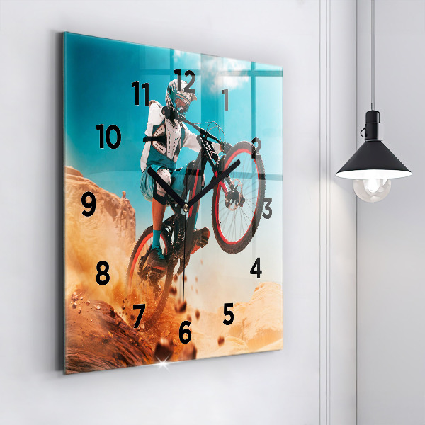 Square wall clock Stuntman and adrenaline