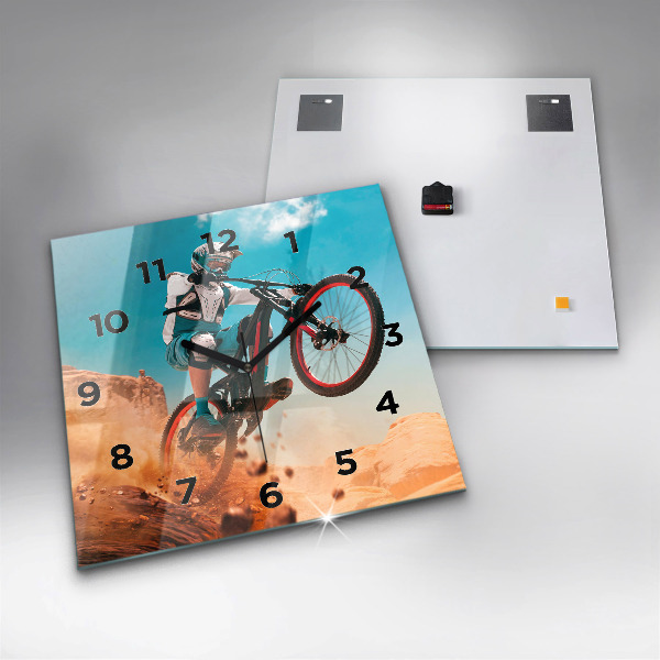 Square wall clock Stuntman and adrenaline