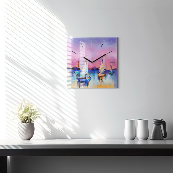 Square wall clock Seascape