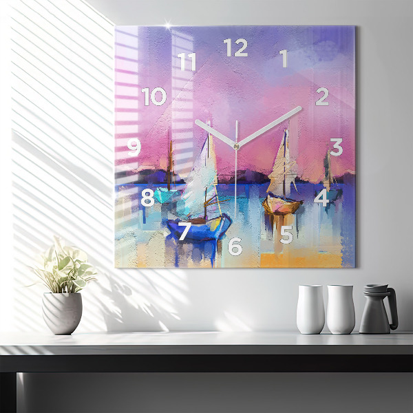 Square wall clock Seascape