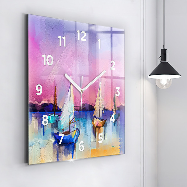 Square wall clock Seascape
