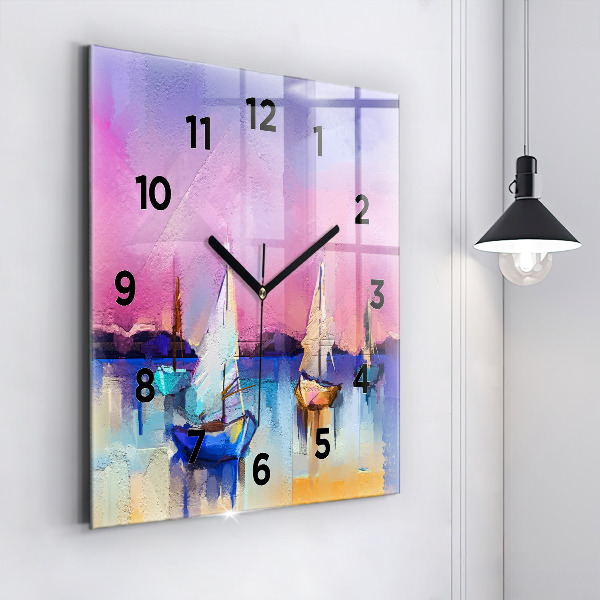Square wall clock Seascape