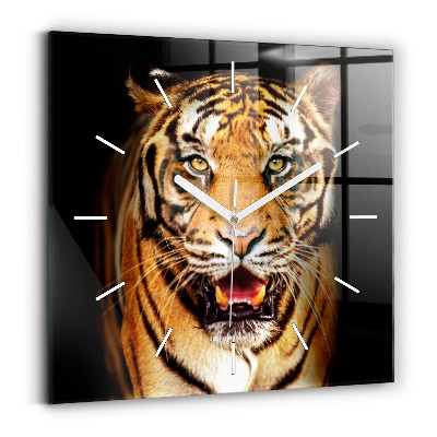 Square wall clock Tiger - wild look