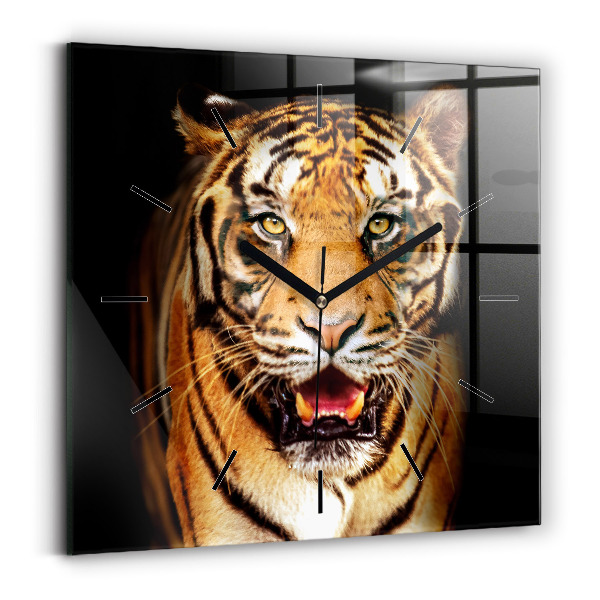 Square wall clock Tiger - wild look
