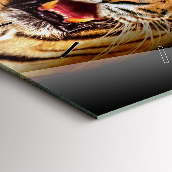 Square wall clock Tiger - wild look