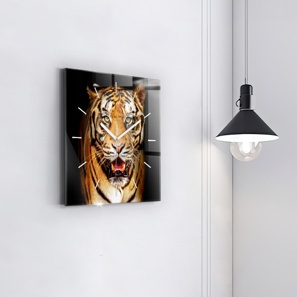 Square wall clock Tiger - wild look