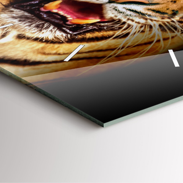 Square wall clock Tiger - wild look