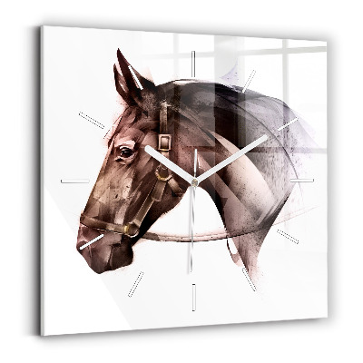 Square wall clock Painted Horse Profile