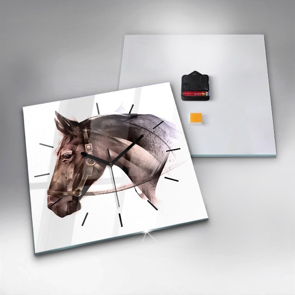 Square wall clock Painted Horse Profile