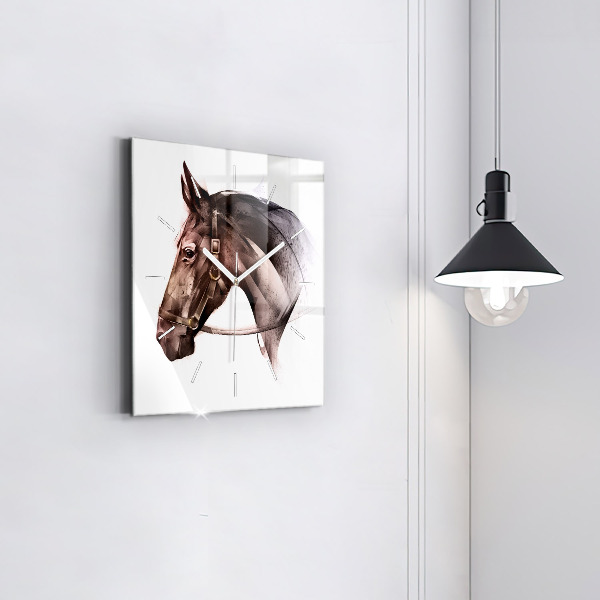 Square wall clock Painted Horse Profile