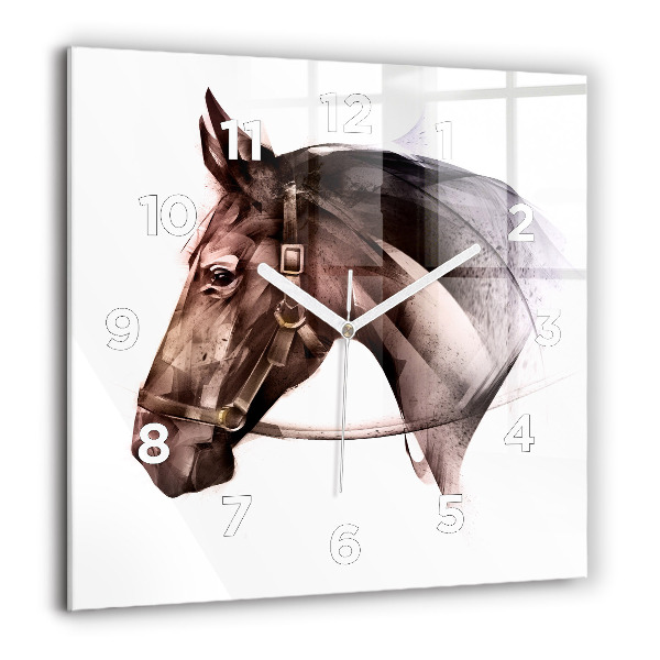 Square wall clock Painted Horse Profile