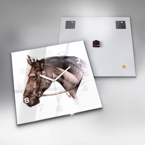 Square wall clock Painted Horse Profile