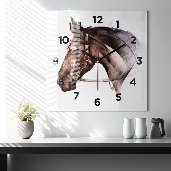 Square wall clock Painted Horse Profile