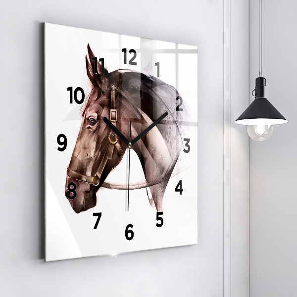 Square wall clock Painted Horse Profile