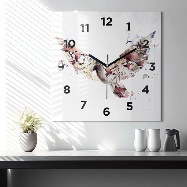 Square wall clock Abstract view