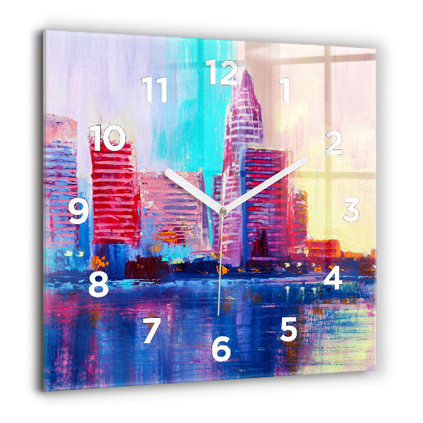 Square wall clock Skyscraper abstraction