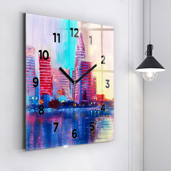 Square wall clock Skyscraper abstraction