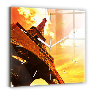 Square wall clock The Eiffel Tower in Paris