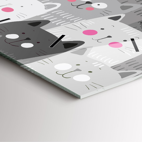Square wall clock Pattern with cats