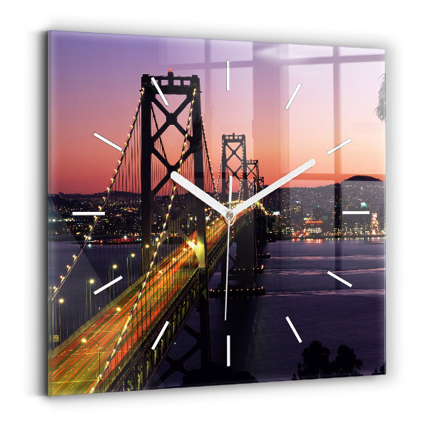 Square wall clock USA sunset