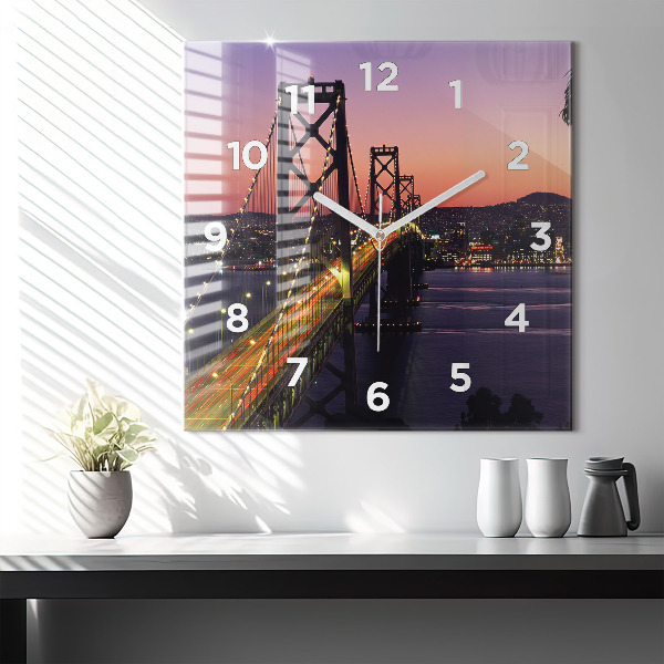 Square wall clock USA sunset