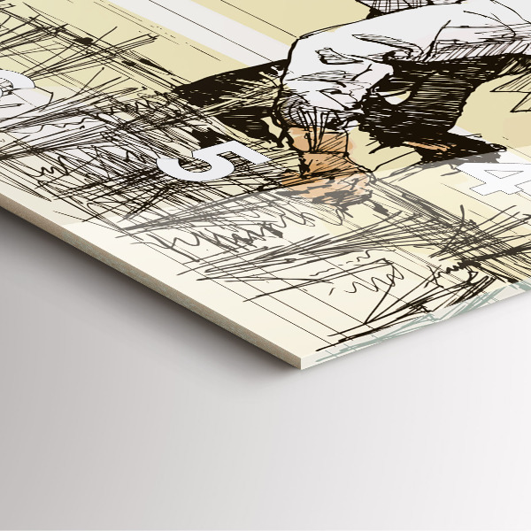 Square wall clock Woman picking rice