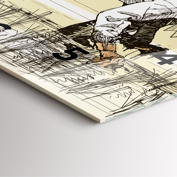 Square wall clock Woman picking rice