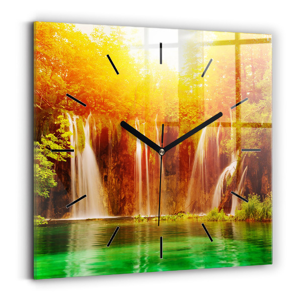 Square wall clock View of the waterfall