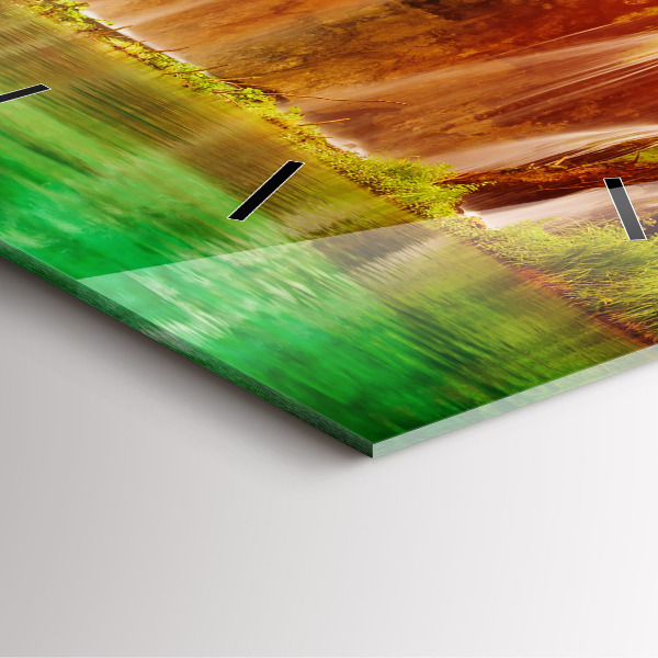 Square wall clock View of the waterfall