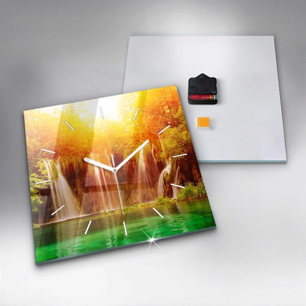 Square wall clock View of the waterfall