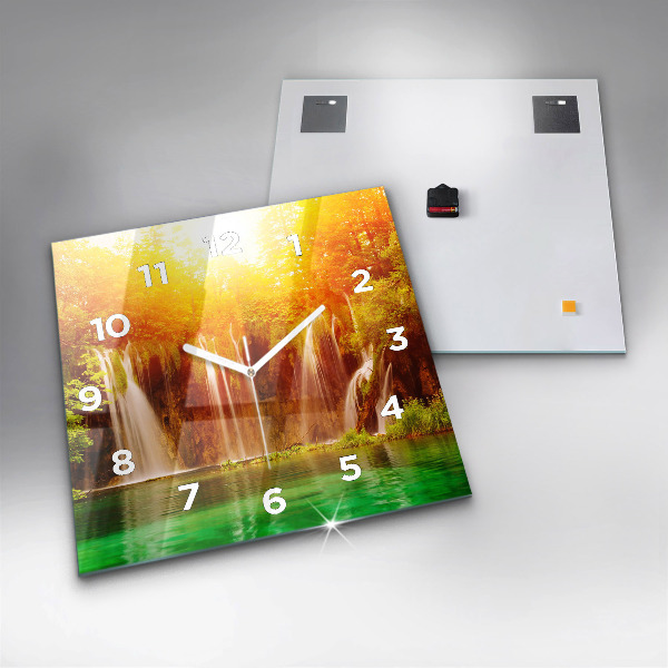 Square wall clock View of the waterfall